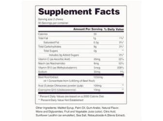 Snap Supplements Heart Beets Chews Nutrition Facts