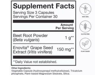Superbeets caps nutrition facts